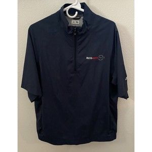 Adidas Men's ClimaProof Wind Golf Jacket Pullover Shirt Blue Medium 1/4 Zip NWT